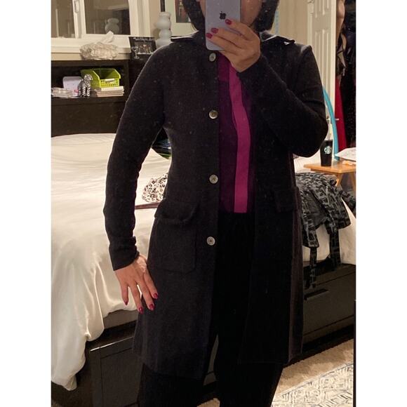 Hucenberd Women Heather Gray Merino Wool Cardigan/Coat Size S - Picture 5 of 5